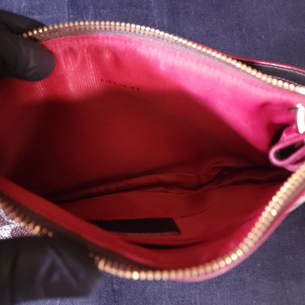 Authentic Brown Coach Charley in Signature Print Canvas Shoulder Bag Purse - Picture 7 of 10